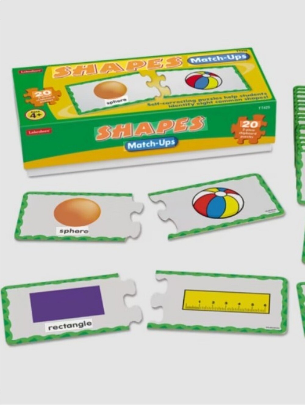 Shapes Match-Up Puzzle Cards - Green - Educational Matching Game